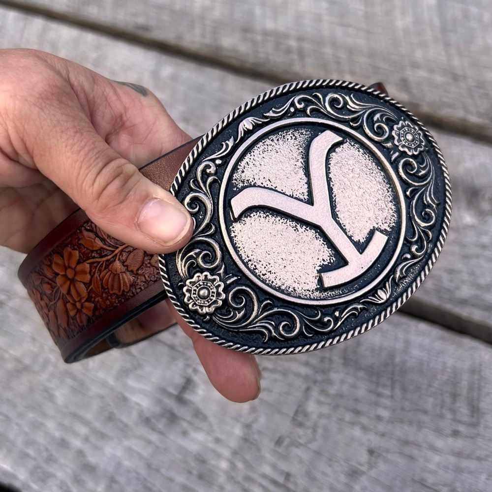 Yellowstone Belt “Candace” Tooled Leather Belt